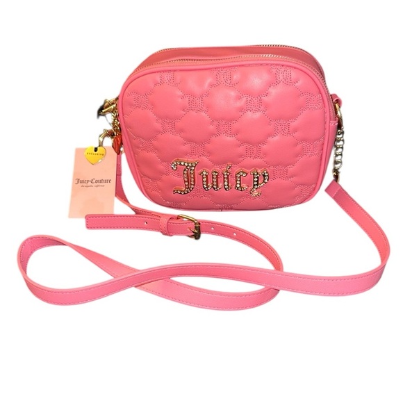 Juicy Couture Taking the always Camera Crossbody Bag Pink Lemonade - Picture 1 of 16
